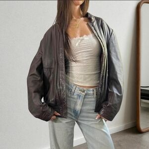 Vintage Deep Brown Leather Jacket